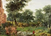 Jan van der Heyden Wooded landscape oil